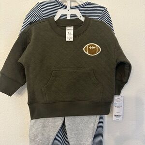 Carter's Olive Quilted Football Set